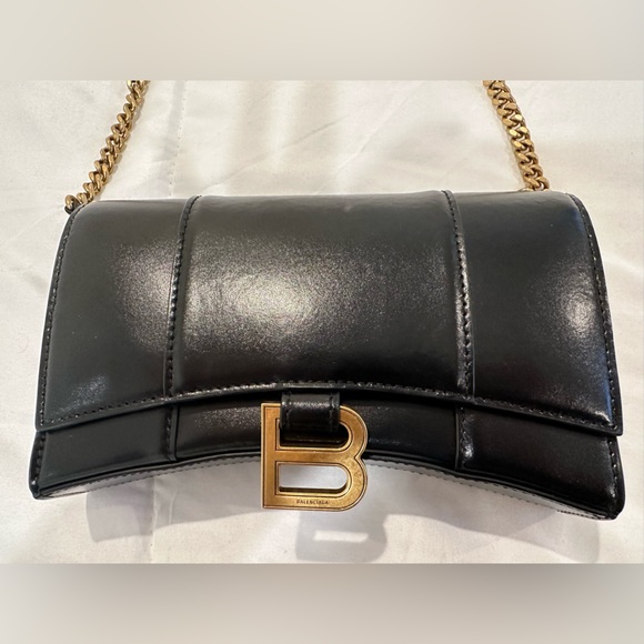 Balenciaga Hourglass wallet on chain - black - like new - Picture 4 of 6